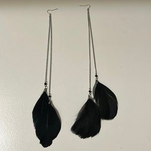 Black Feather Earrings